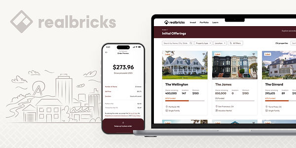 Realbricks Mobile App and Web App Mockups