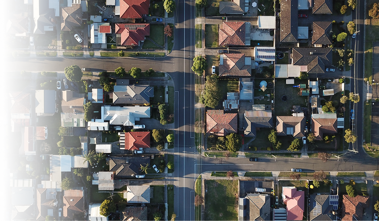 Aerial image of a residential neighborhood