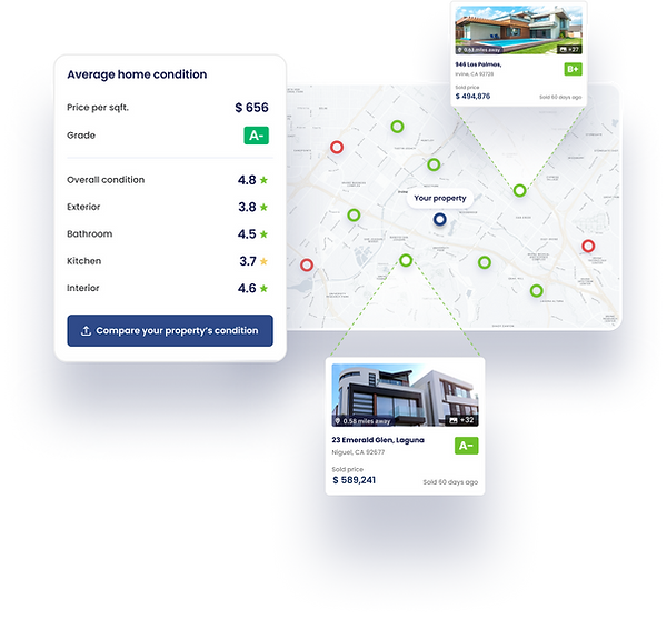 UX UI elements of an AI-powered property report