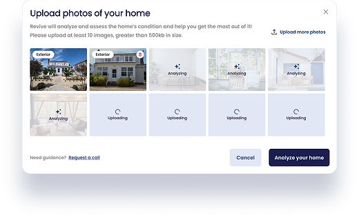 UX UI of photos analyzed by AI