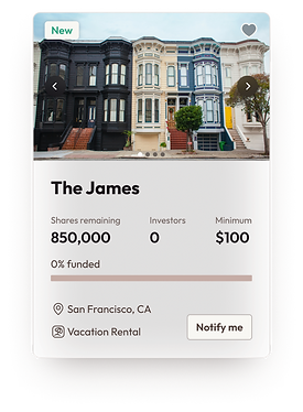 Realbricks UI of investing in property