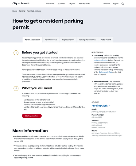 City of Everett design of an endpoint page template