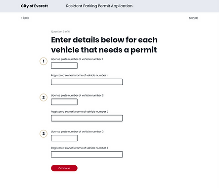 City of Everett design of a transaction page template