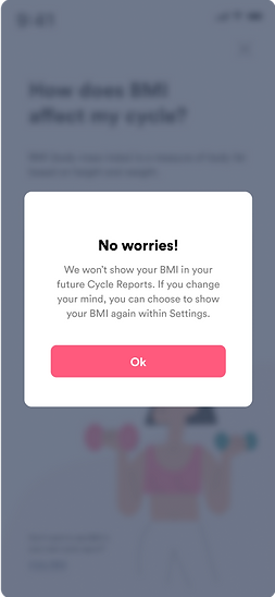 Flo UX UI Mobile App BMI Hide Confirmation