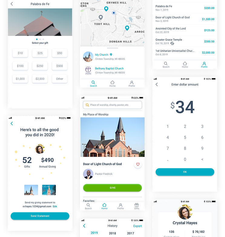 Givelify UX UI mobile app