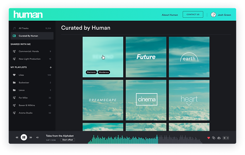 Human UX UI Design System web-curated playlists