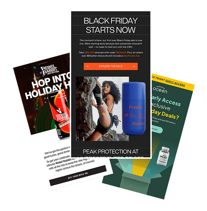 Examples of emails created with the platform