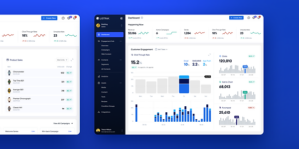 UX UI Design Case Study Listrak web app mockup