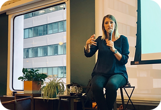 Neuron UX Lead giving a presentation