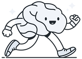 Illustration of a brain with legs running