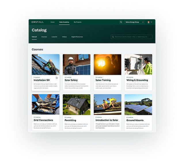 UX UI mockup of Web App eLearning Catalog