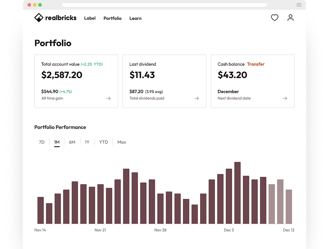 Realbricks Portfolio UI