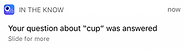 In the Know push notification that a question a user asked was answered.