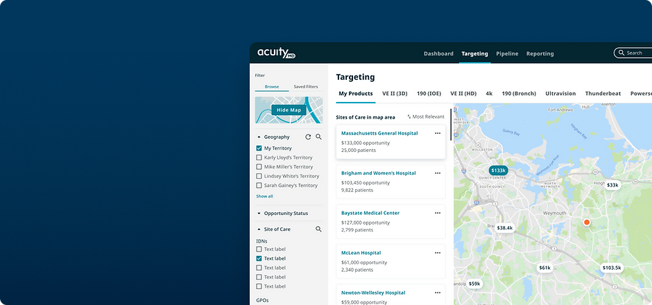 UX UI Design Case Study Acuity web app mockup