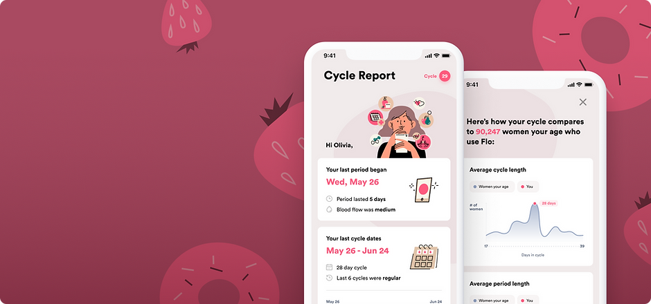 UX UI Design Case Study Flo mobile app mockups