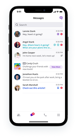 In-telligent UX UI Design Buzzbell App Messages iOS