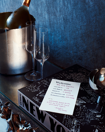 Bottle of Champagne and a Welcome Letter